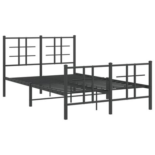 Sengeramme med sengegavl og fodgærde 120x200 cm metal sort