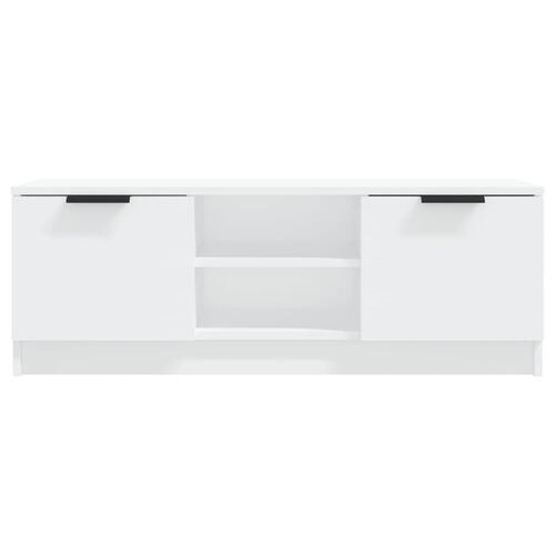 Tv-bord 102x35x36,5 cm konstrueret træ hvid