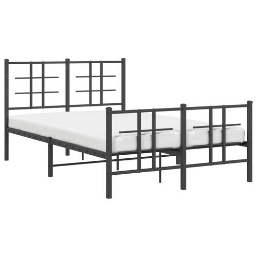Sengeramme med sengegavl og fodgærde 120x200 cm metal sort