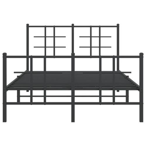 Sengeramme med sengegavl og fodgærde 120x200 cm metal sort