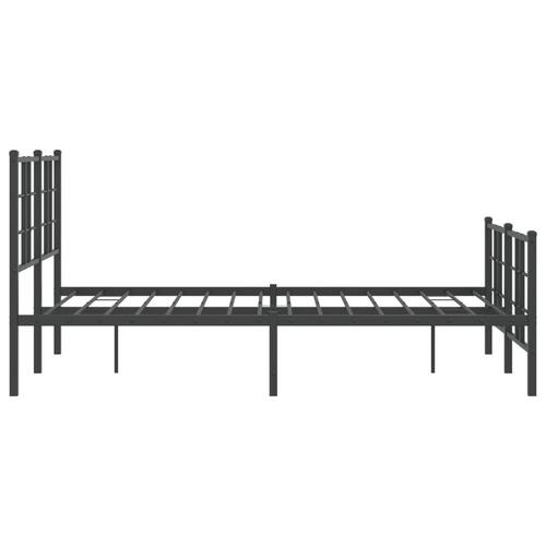 Sengeramme med sengegavl og fodgærde 120x200 cm metal sort