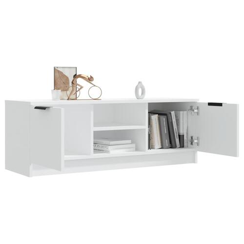 Tv-bord 102x35x36,5 cm konstrueret træ hvid