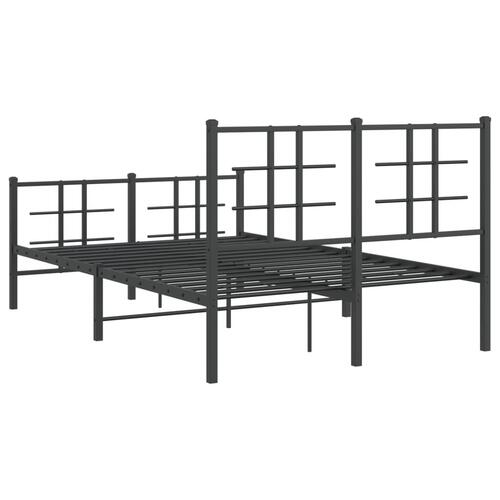 Sengeramme med sengegavl og fodgærde 120x200 cm metal sort