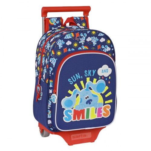 Blue's Clues skolerygsæk med hjul - marineblå (26 × 34 × 11 cm)