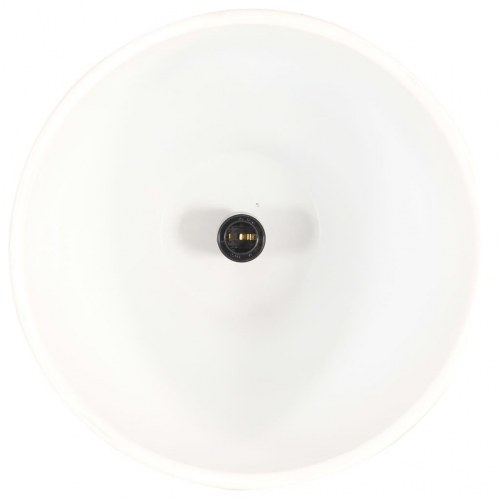 Industriel pendel 46 cm E27 jern og massivt træ hvid