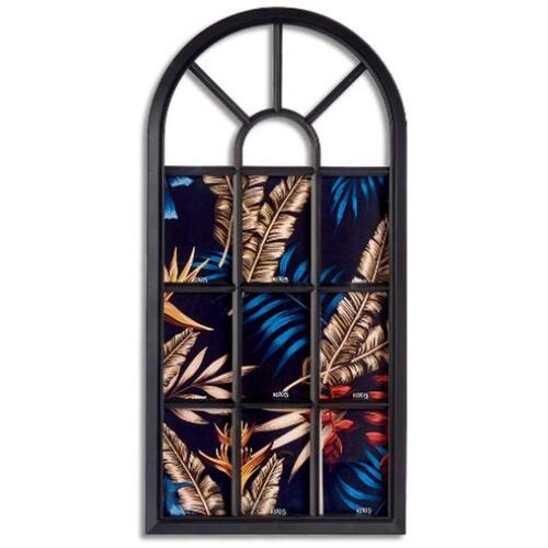 Væg billedramme Vindue Sort Glas Plastik 34,5 x 2,5 x 69,5 cm (6 enheder)