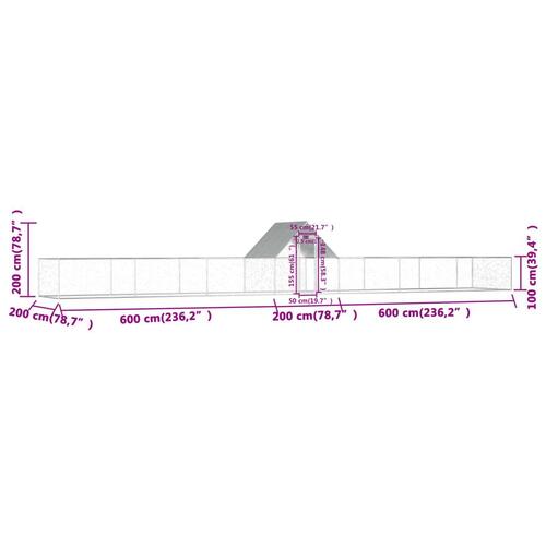 Hønsegård 14x2x2 m galvaniseret stål