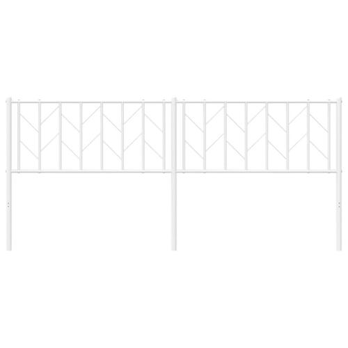 Sengegavl 193 cm metal hvid