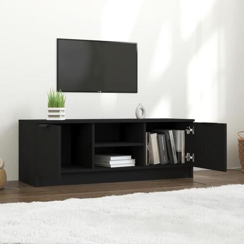 Tv-bord 102x35x36,5 cm konstrueret træ sort