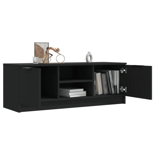Tv-bord 102x35x36,5 cm konstrueret træ sort