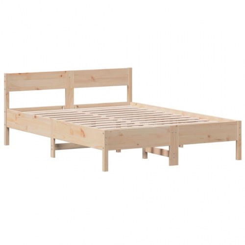 Sengeramme i massivt fyrretræ 140x190 cm - med sengegavl