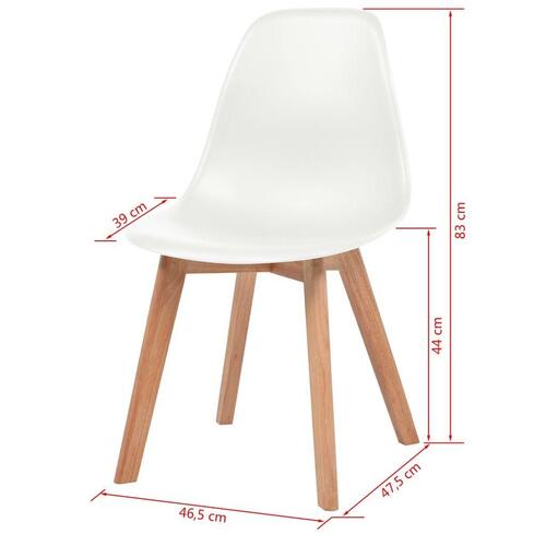 Spisebordsstole 2 stk. plastik hvid