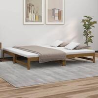 Daybed med udtræk 2x(90x200) cm massivt fyrretræ gyldenbrun