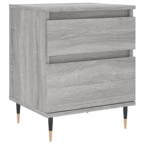 Sengeborde 2 stk. 40x35x50 cm konstrueret træ grå sonoma-eg