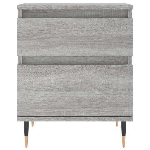 Sengeborde 2 stk. 40x35x50 cm konstrueret træ grå sonoma-eg