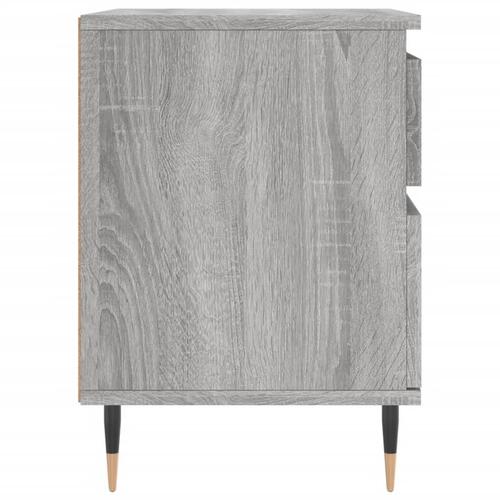 Sengeborde 2 stk. 40x35x50 cm konstrueret træ grå sonoma-eg
