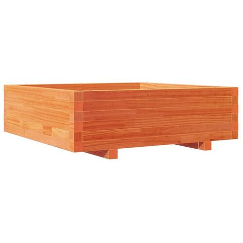 Plantekasse 80x80x26,5 cm massivt fyrretræ gyldenbrun
