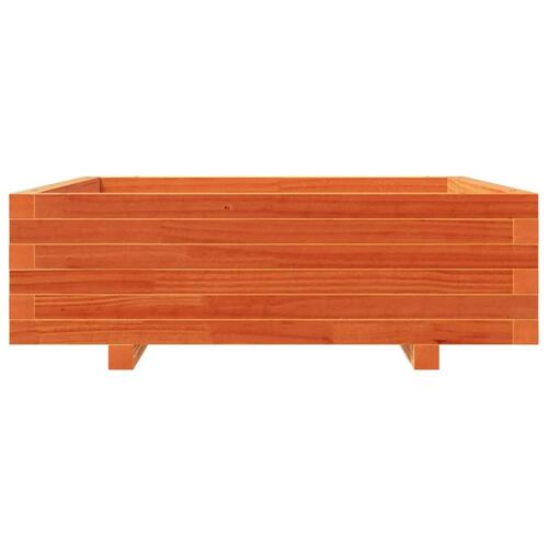 Plantekasse 80x80x26,5 cm massivt fyrretræ gyldenbrun