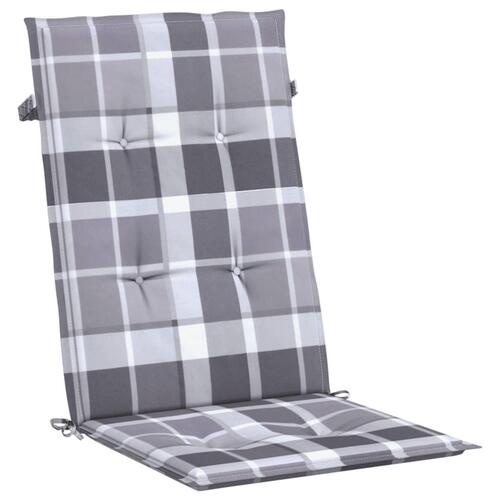 Stolehynder m. høj ryg 4 stk. 120x50x3 cm stof gråternet
