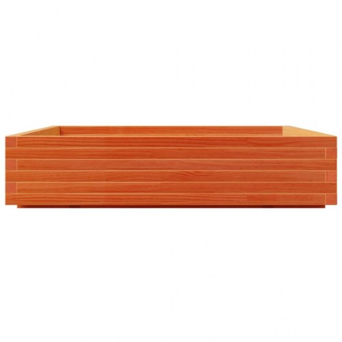 Plantekasse i massivt fyrretræ 110 x 110 x 26,5 cm - gyldenbrun