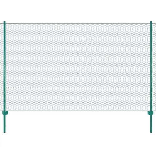 Trådhegn med stolper 25 x 2 m stål grøn