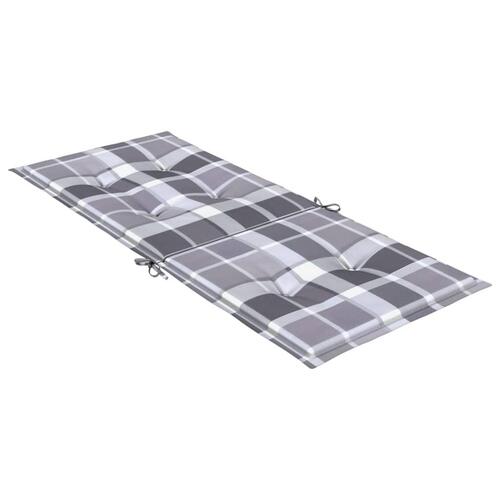 Stolehynder m. høj ryg 4 stk. 120x50x3 cm stof gråternet