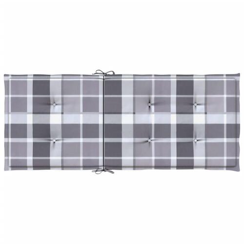 Stolehynder m. høj ryg 4 stk. 120x50x3 cm stof gråternet