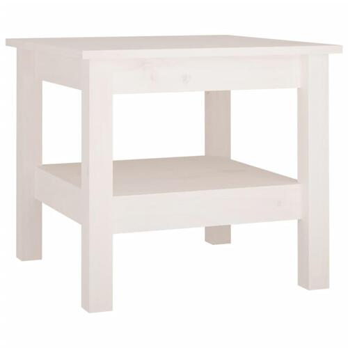 Sofabord 45x45x40 cm massivt fyrretræ hvid