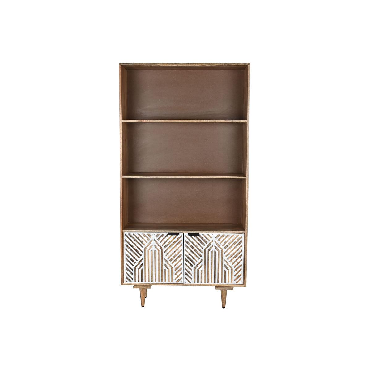 Hylde/reol - hvid mangotræ, 90 × 35 × 168 cm