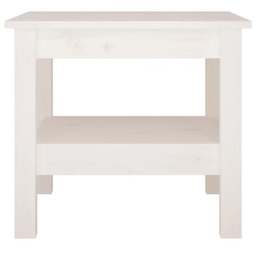 Sofabord 45x45x40 cm massivt fyrretræ hvid