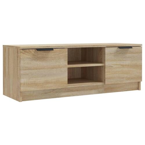 Tv-bord 102x35x36,5 cm konstrueret træ sonoma-eg
