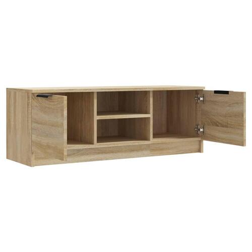 Tv-bord 102x35x36,5 cm konstrueret træ sonoma-eg