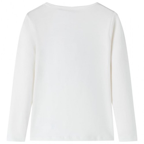 Langærmet T-shirt til børn str. 92 ecrufarvet