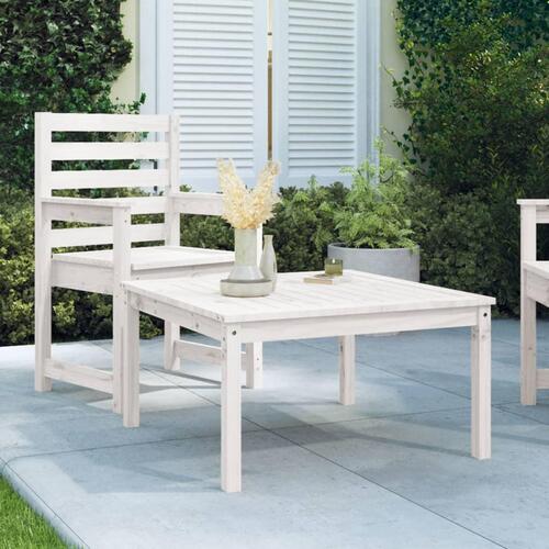 Havebord 82,5x82,5x45 cm massivt fyrretræ hvid