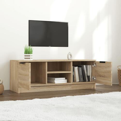Tv-bord 102x35x36,5 cm konstrueret træ sonoma-eg