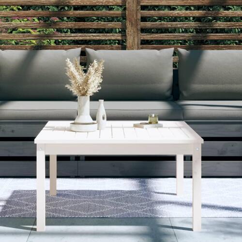 Havebord 82,5x82,5x45 cm massivt fyrretræ hvid