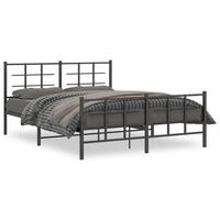 Sengeramme uden madras med fodgærde 160x200 cm sort