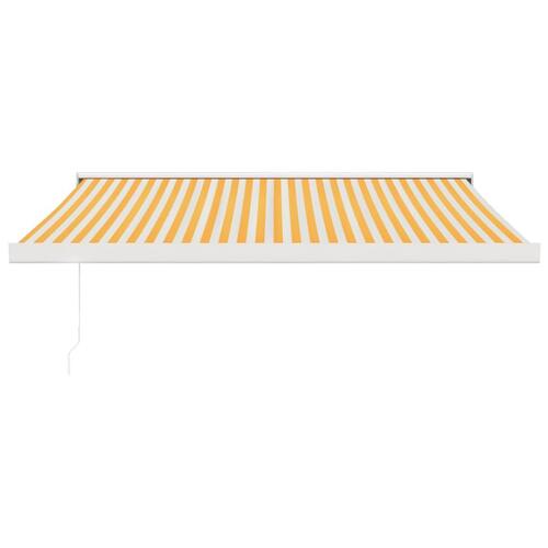 Foldemarkise manuel betjening 3x2,5 m stof aluminium gul hvid