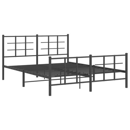 Sengeramme uden madras med fodgærde 160x200 cm sort