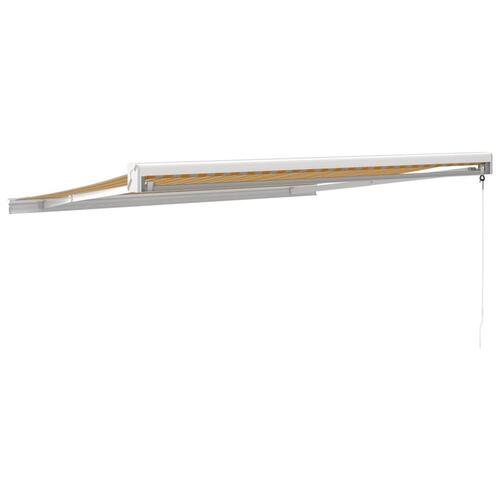 Foldemarkise manuel betjening 3x2,5 m stof aluminium gul hvid