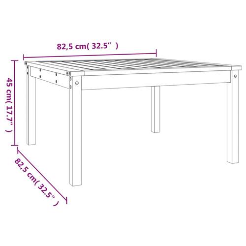Havebord 82,5x82,5x45 cm massivt fyrretræ hvid