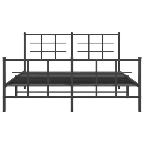 Sengeramme uden madras med fodgærde 160x200 cm sort