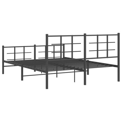 Sengeramme uden madras med fodgærde 160x200 cm sort