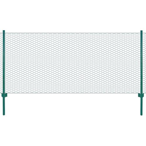 Trådhegn med stolper 25 x 0,5 cm stål grøn