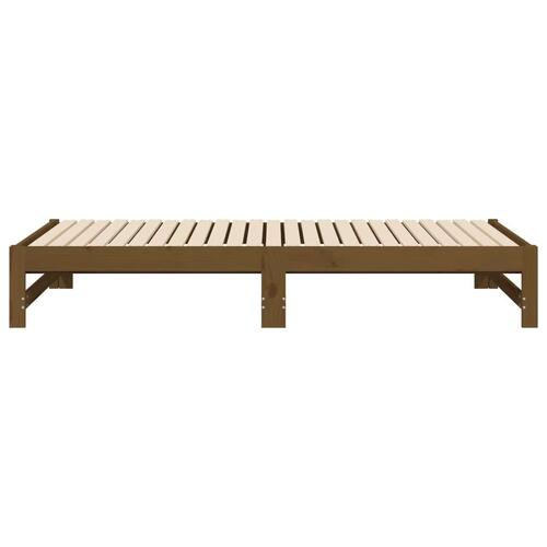 Daybed med udtræk 2x(90x190) cm massivt fyrretræ gyldenbrun