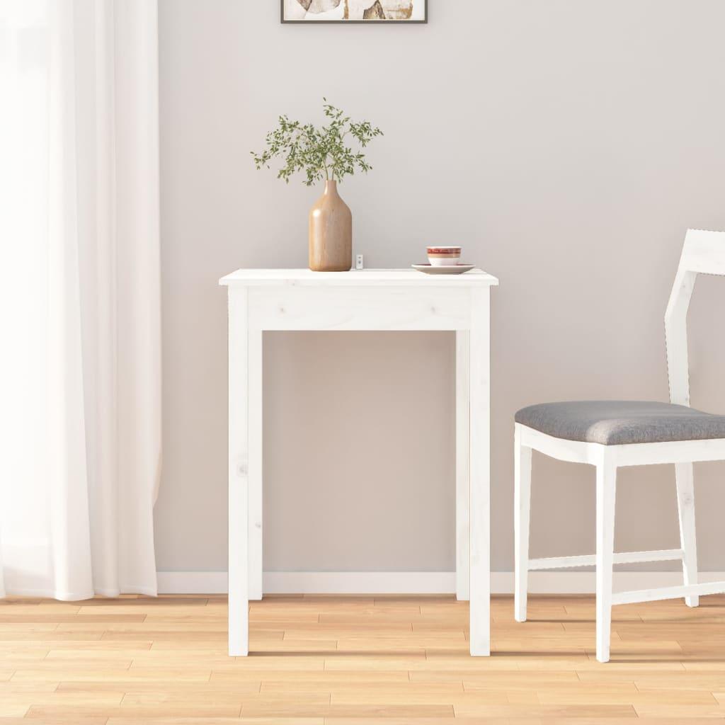 Spisebord 55x55x75 cm massivt fyrretræ hvid