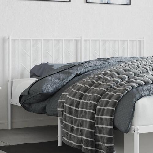 Sengegavl 160 cm metal hvid