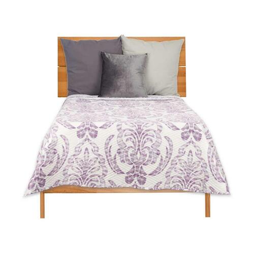 Sengetæppe med to sider 180 x 260 cm Hvid Lilla (6 enheder)