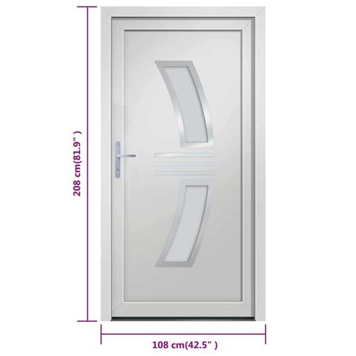 Hoveddør 108x208 cm PVC hvid