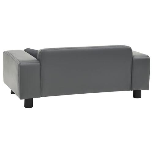 Hundesofa 81x43x31 cm plys og kunstlæder grå